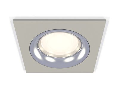 Комплект встраиваемого светильника XC7633003 SGR/PSL серый песок/серебро полированное MR16 GU5.3 (C7633, N7012)