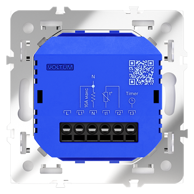 VLS070101 Терморегулятор электронный VOLTUM S70 с индикацией и датчиком, для теплого пола, (белый глянцевый) (ТМ Maytoni)