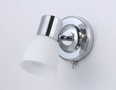 Накладной спот с выключателем TR3961 CH/FR хром/белый матовый E27 max 40W 118*105*200