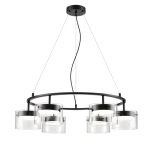 8232/6 COMFI LN26 230 черный/прозрачный, металл/стекло Светильник подвесной LED GX70 6*10W 220V NATALINA