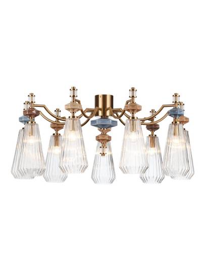 5414/9 MODERN ODL_EX26 античная бронза/терракот/синий/бежевый/коричневый/металл/керамика Люстра E14 9*40W TERRA