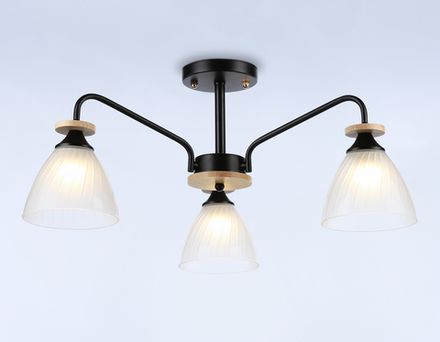 Светильник подвесной TR9564/3 BK/FR черный/белый матовый E27/3 max 40W D620*250