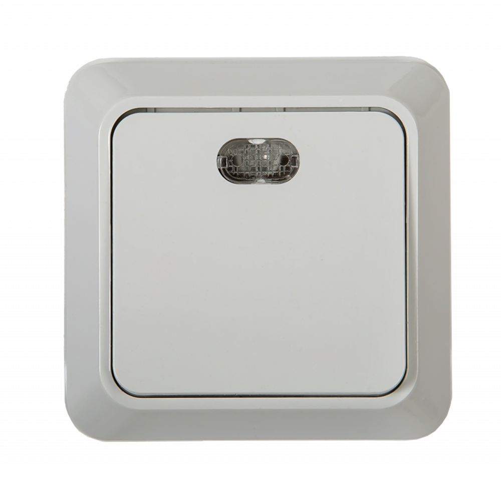 Выключатель 1-кл. ОП Bolleto 10А IP20 7121 накладной с подсветкой бел. ASD / IN HOME 4680005959754