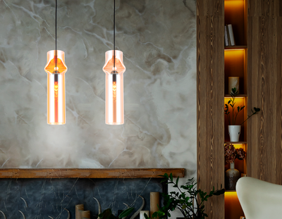 Подвесной светильник TR3560 BK/TI черный/янтарь E27 max 40W D130*1200