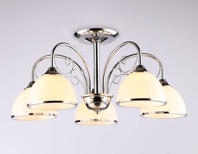 Подвесная люстра TR3182/5 CH/FR хром/белый матовый E27/5 max 40W D575*285