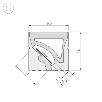 Силиконовый профиль WPH-FLEX-1616-TWIST-S11-10m WHITE (Arlight, Силикон)