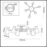 3790/6C LOFTI LN19 000 матовый черный, золотой Люстра потолочная E14 6*40W 220V LIAM