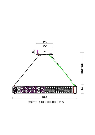 Люстра подвесная Ravissement Gold FL1057-10P, LED