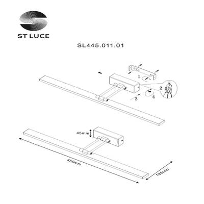SL445.011.01 Подсветка для картин ST-Luce Хром/Хром LED 1*8W 4000K