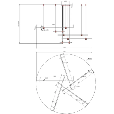 Подвесная люстра Arte Lamp ERRAI A2195SP-5BK, 1хLED