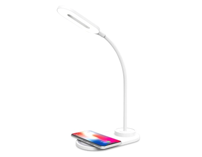 Светодиодная настольная лампа с беспроводной зарядкой DE588 WH белый LED 3000-6400K 3W