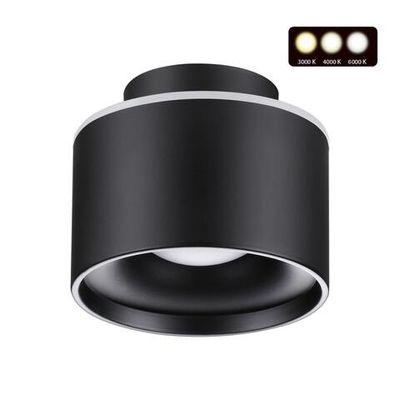 358971 OVER NT22 350 черный Светильник накладной с переключ. цв. температуры IP20 LED 3000К\4000К\6000К 12W вниз + 3W вверх 110-265V GIRO