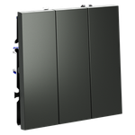 VLS030106 Выключатель встраиваемый VOLTUM S70 трехклавишный 10А, (титан) (ТМ Maytoni)