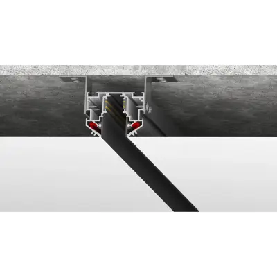 509427L Трек с гарпунной системой монтажа UNO 2 метра ЧЕРНЫЙ (2 заглушки и резинка 4м в комплекте) Lightstar