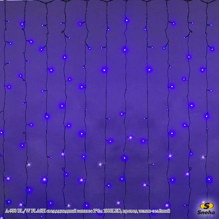 A-950 BL/W FLASH сведодиодный занавес 2*6м 1000LED, провод темно-зелёный