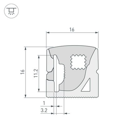 Силиконовый профиль WPH-FLEX-1616-SIDE-S11-20m WHITE (Arlight, Силикон)