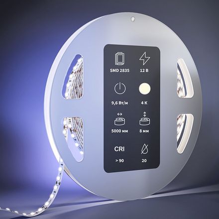 Светодиодная лента Ultra 12В 2835 9,6Вт/м 4000К 5м IP 20 201032. TM Maytoni