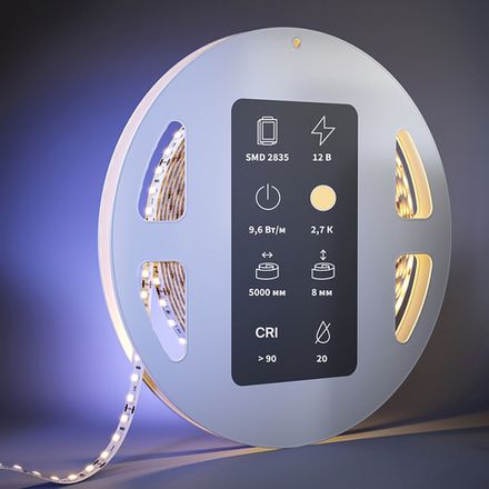 Светодиодная лента Ultra 12В 2835 9,6Вт/м 2700К 5м IP 20 201030. TM Maytoni