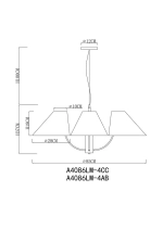 Подвесная люстра Arte Lamp RONDO A4086LM-4AB, 4хE14