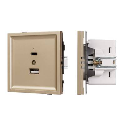 Механизм USB розетки SCT-TENDO-MUAC-SFPL-GD (5V, 3A, QC3) (Arlight, -)