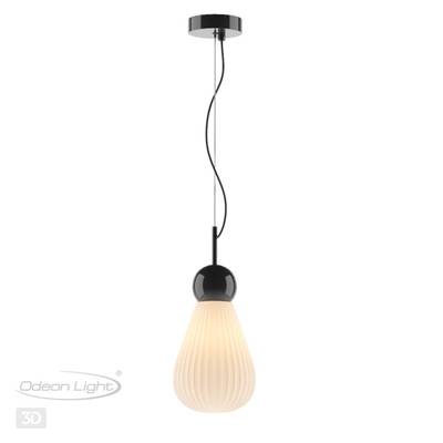 5418/1 MODERN ODL_EX23 157 черный хром/белый матовый/металл/стекло Подвес E14 1*40W ELICA