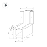 Коннектор угловой MAG-CON-2538-F-L90-INT (BK, внутренний) (Arlight, IP20 Металл, 5 лет)
