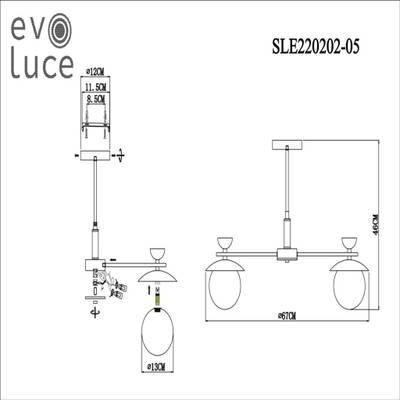SLE220202-05 Светильник потолочный Черный, Серый/Белый G9 5*5W