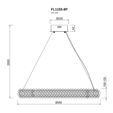 Подвесная люстра Eternity FL1155-8P, LED