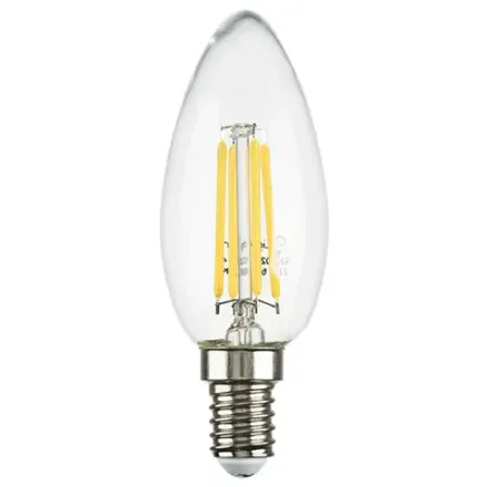 933502 Лампа энергосберегающая LED FILAMENT 220V C35 E14 6W=65W 400-430LM 360G CL 3000K 30000H