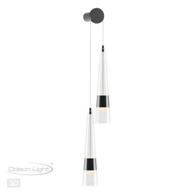 5044/24WL L-VISION ODL24 435 глянц.темн.хром/прозрачный/металл/стекло Бра LED 24W 3000K 2536Лм LUMP