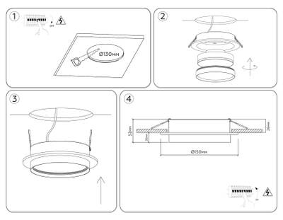 Светильник встраиваемый TU5205 WH белый IP20 GX70 D150*52