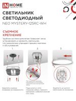 Светильник светодиодный NEO MYSTERY-125RC-WH 125Вт 3000-6500К 10000лм 230В 460х67мм с пультом ДУ бел. IN HOME 4690612060941