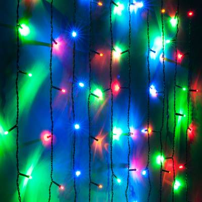 Гирлянда занавес на ель мульти 0,45*1,5м IP20 200-003 мульти