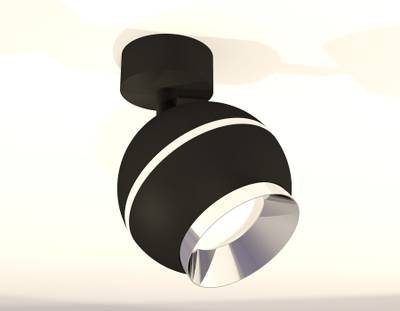 Комплект поворотного светильника с дополнительной подсветкой XM1102002 SBK/PBK черный песок/серебро полированное MR16 GU5.3 LED 3W 4200K (A2210, C1102, N7032)