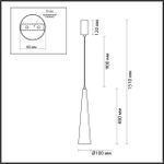 5043/12L L-VISION ODL24 301 глянц.золото/прозрачный/металл/стекло Подвес LED 12W 3000K 1334Лм LUMP