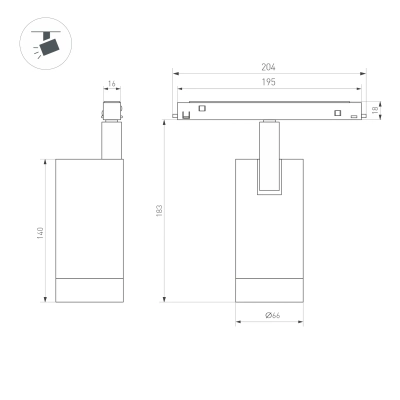Светильник MAG-ORIENT-SPOT-R65-20W Day4000 (WH, 24 deg, 48V) (Arlight, IP20 Металл, 5 лет)