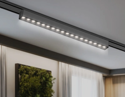 Светильник светодиодный трековый для шинопровода Magnetic Ultra Slim GV1416 BK черный IP20 18W 4200K 48V 24° 338*26*24