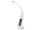 Светодиодная настольная лампа с дисплеем DE508 WH белый LED 3000-6400K 6W+LCD 2W