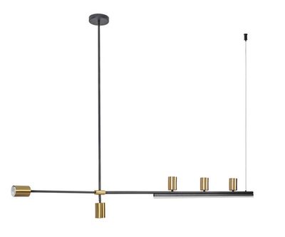 07618-150,36 Люстра Рия латунь L150 h116/86/46 GU10 5*5W+Led 15W (3000K) (лампы в комплекте)