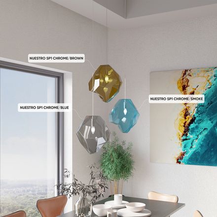 Светильник подвесной Crystal Lux NUESTRO SP1 CHROME/BROWN 3423/201