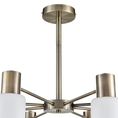 8100/8C COMFI LN26 106 бронза/белый металл/стекло Люстра потолочная Е14 8*40W 220V MAVE