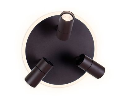 Поворотный настенно-потолочный светодиодный светильник FW265/3 SCF кофе песок LED 6400K+4200K 16W+3W*3 D280*120