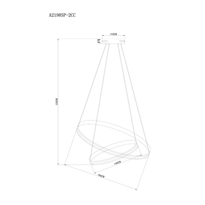 Подвесная люстра Arte Lamp MERIDIANA A2198SP-2CC, 1хLED