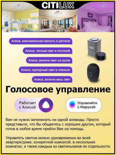 Citilux Джемини Смарт CL229A161E RGB Умная люстра Хром