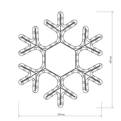 Фигура ARD-SNOWFLAKE-M7-450x375-108LED Warm (230V, 6.5W) (Ardecoled, IP65)