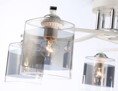 Светильник потолочный TR303219/5 WH/CH/SM белый/хром/дымчатый E27*5 max 60W D580*250