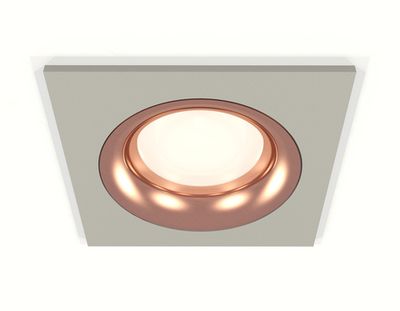 Комплект встраиваемого светильника XC7633006 SGR/PPG серый песок/золото розовое полированное MR16 GU5.3 (C7633, N7015)