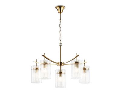 Светильник подвесной LH56031/5+1 BS/CL латунь/прозрачный E14*6 max 40W D680*1200