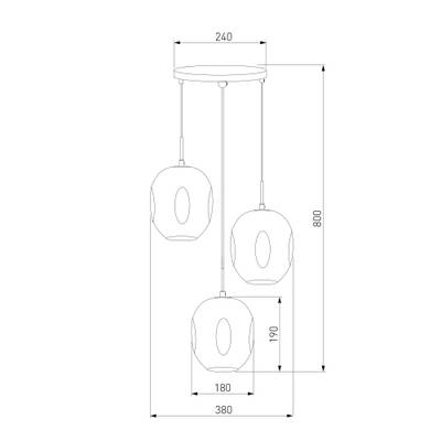 Подвесной светильник со стеклянными плафонами 50195/3 черный жемчуг, E14х3