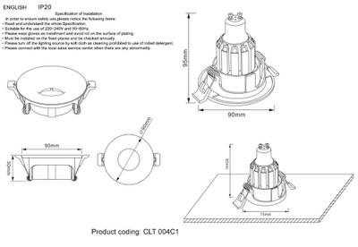 Светильник встраиваемый Crystal Lux CLT 004C1 GO 1400/104